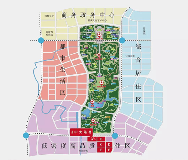重庆金辉项目中央公园区域规划图